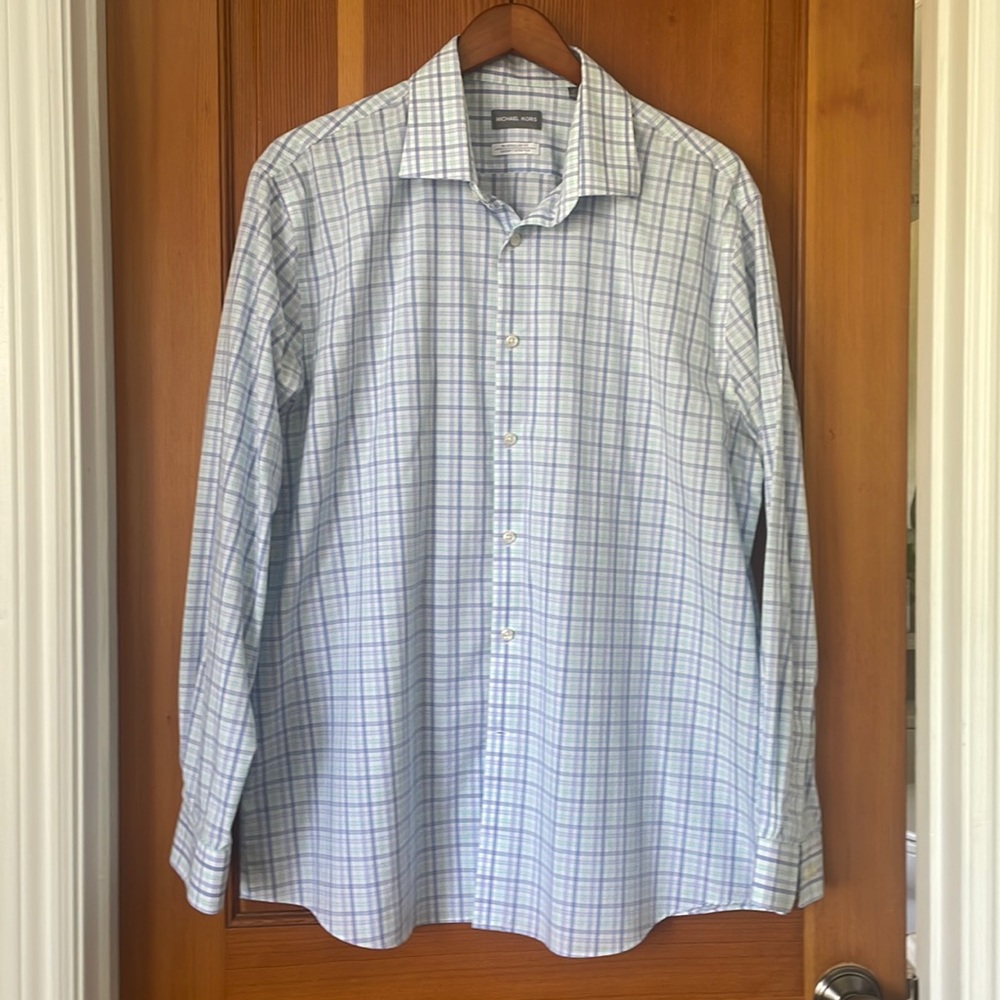 Michael Kors Airsoft Stretch Non-Iron Shirt, size 17 1/2, 34/35
